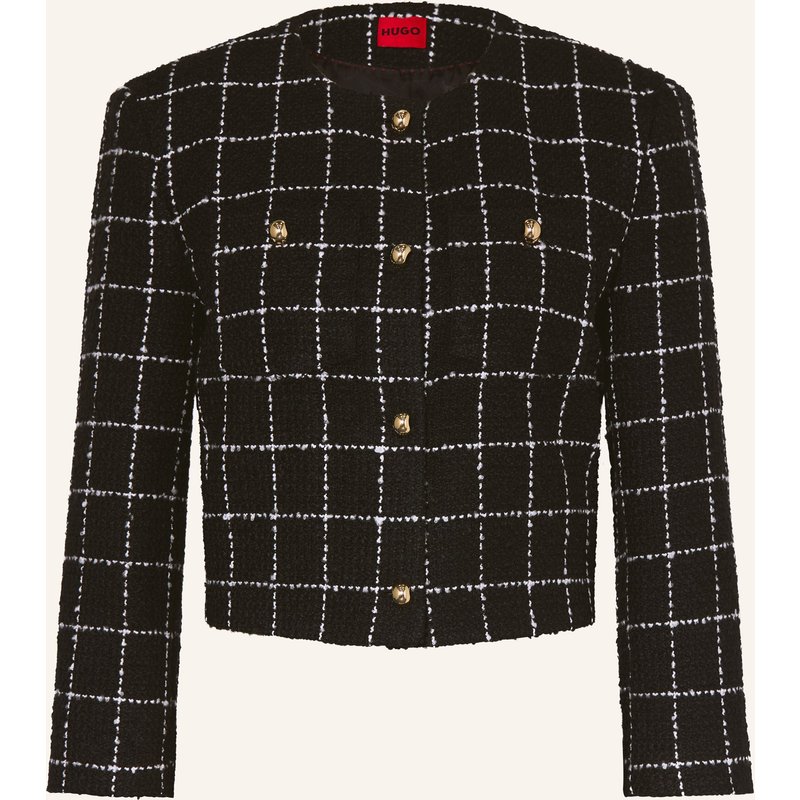Hugo Kastenjacke Adini Aus Bouclé Mit 3/4-Arm schwarz