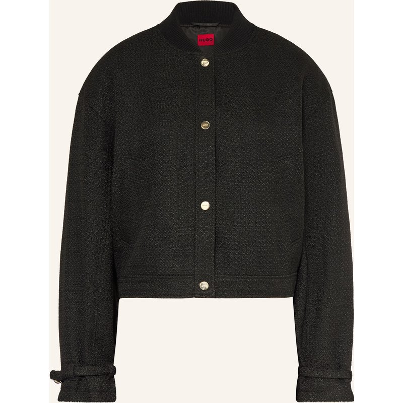 Hugo Kastenjacke Asense Aus Bouclé schwarz