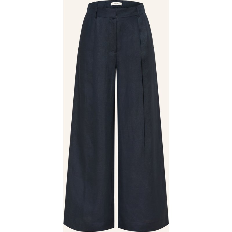 Selected Marlenehose Mit Leinen blau