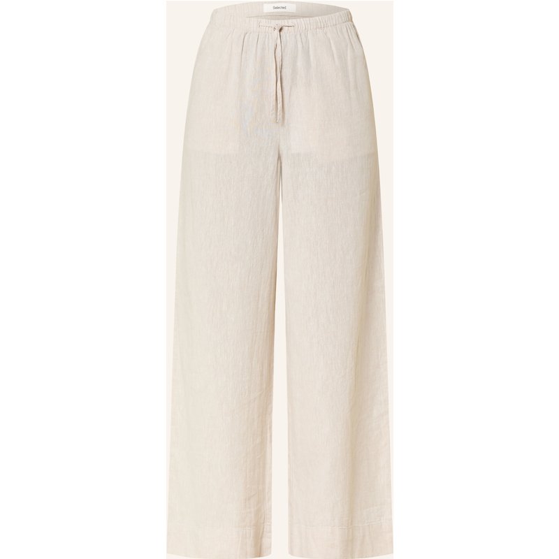 Selected Marlenehose Mit Leinen beige