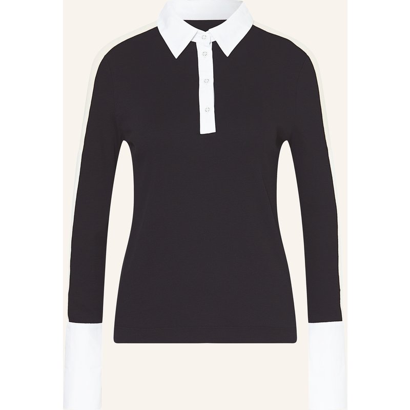 Marc Cain Poloshirt Im Materialmix blau