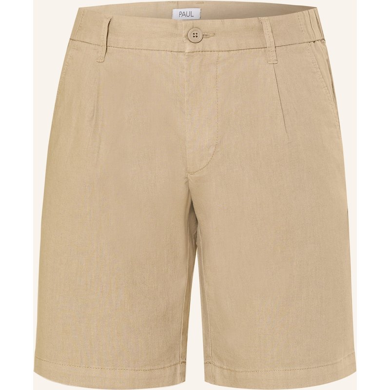 Paul Chinoshorts Comfort Fit Mit Leinen beige