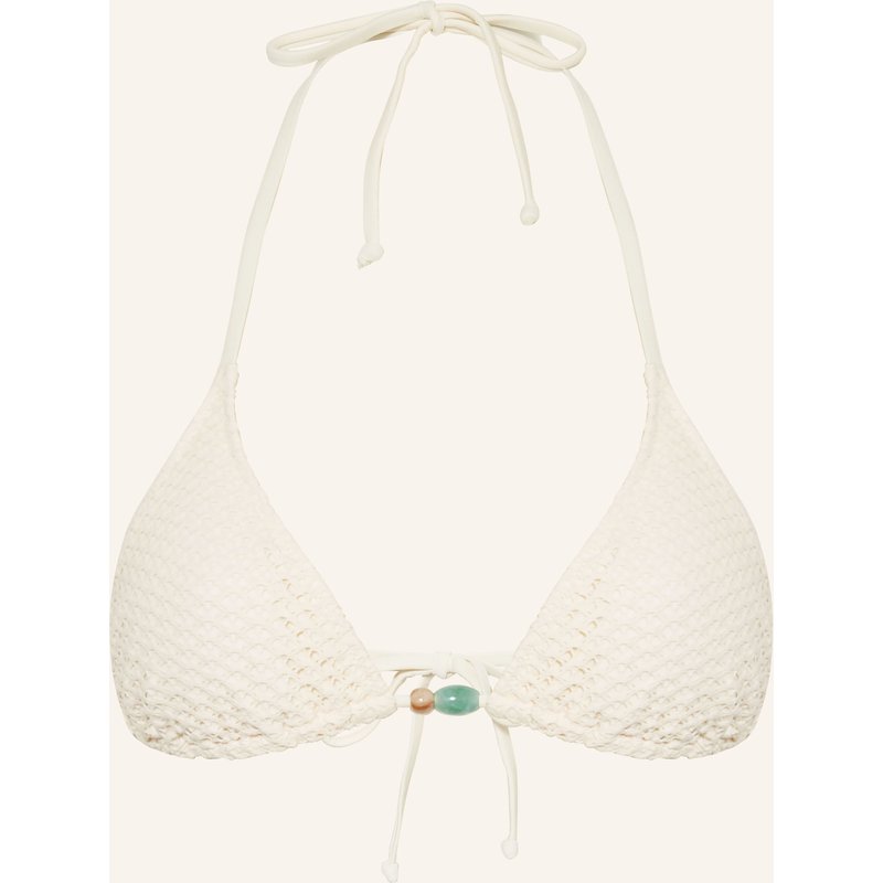 Mrs & Hugs Triangel-Bikini-Top Mit Schmuckperlen weiss