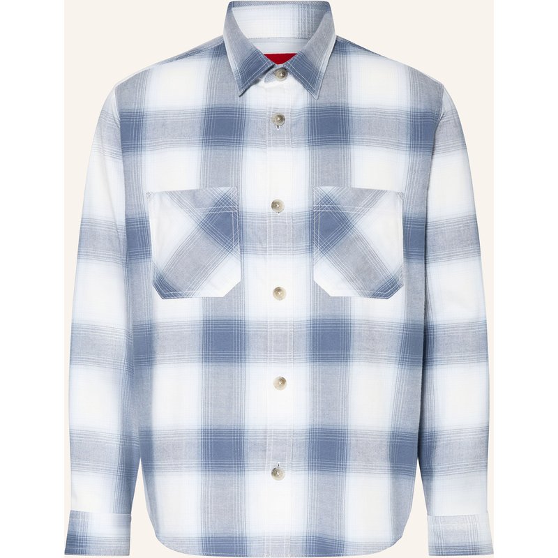 Hugo Flanell-Overshirt Erato blau