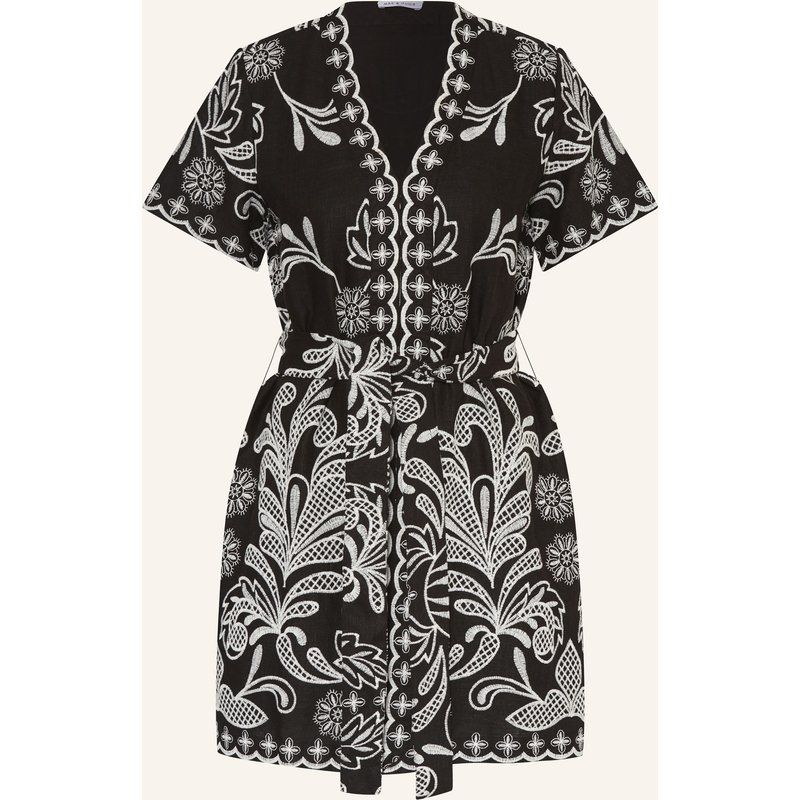 Mrs & Hugs Kleid Mit Leinen schwarz