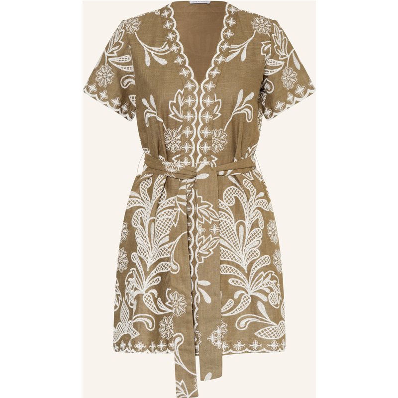 Mrs & Hugs Kleid Mit Leinen gruen