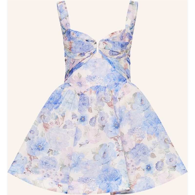 Zimmermann Kleid Rebellion Mit Leinen Und Seide blau