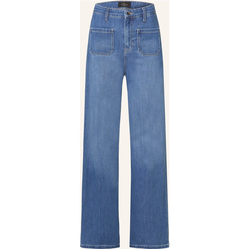S.Oliver Black Label Bootcut-Hose In Jeansoptik blau