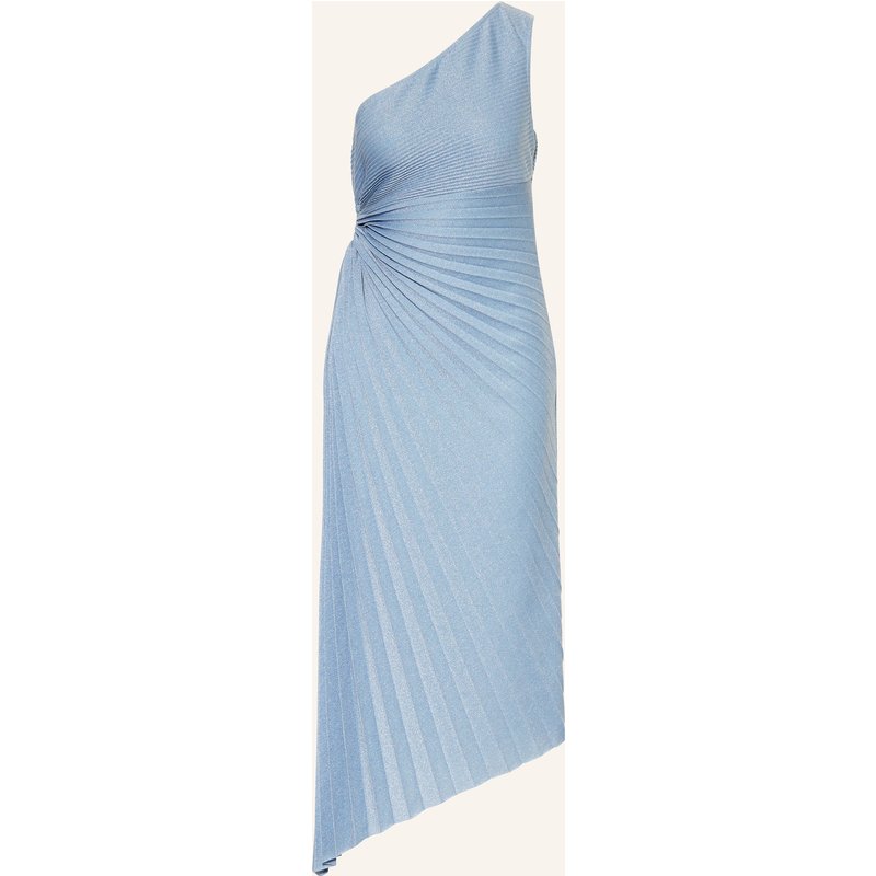 V By Vera Mont Cocktailkleid Mit Plissees Und Glitzergarn blau