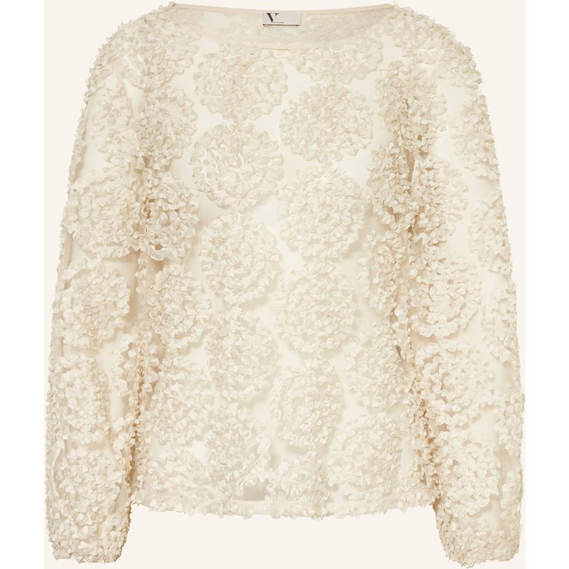 V By Vera Mont Blusenshirt Aus Mesh beige