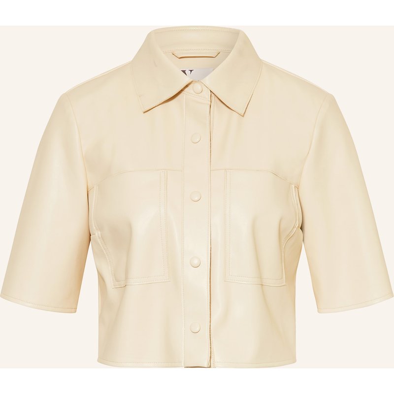V By Vera Mont Hemdbluse In Lederoptik beige