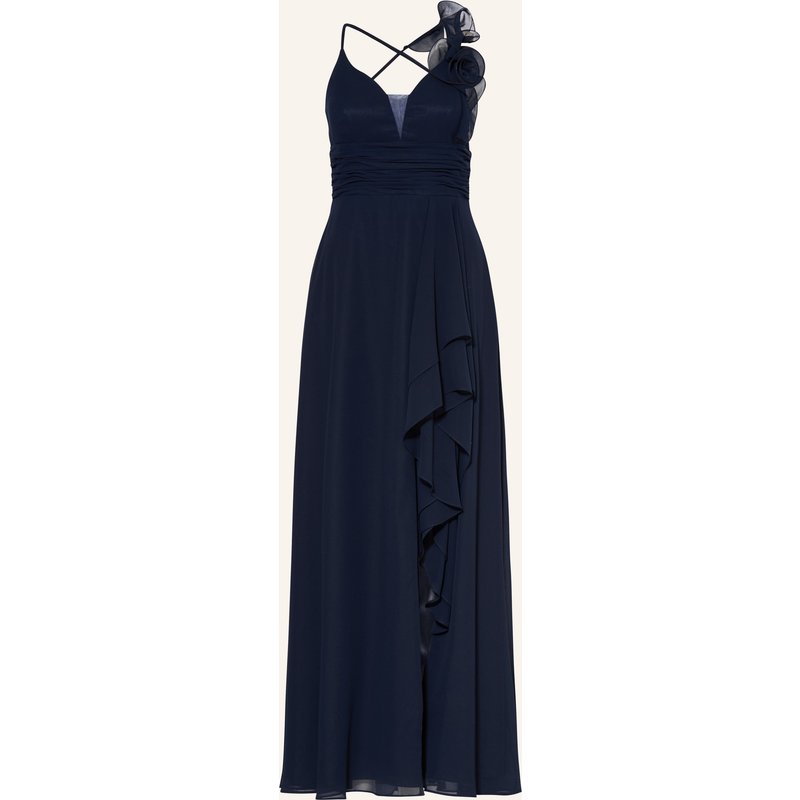 Vm Vera Mont Abendkleid Mit Volants blau