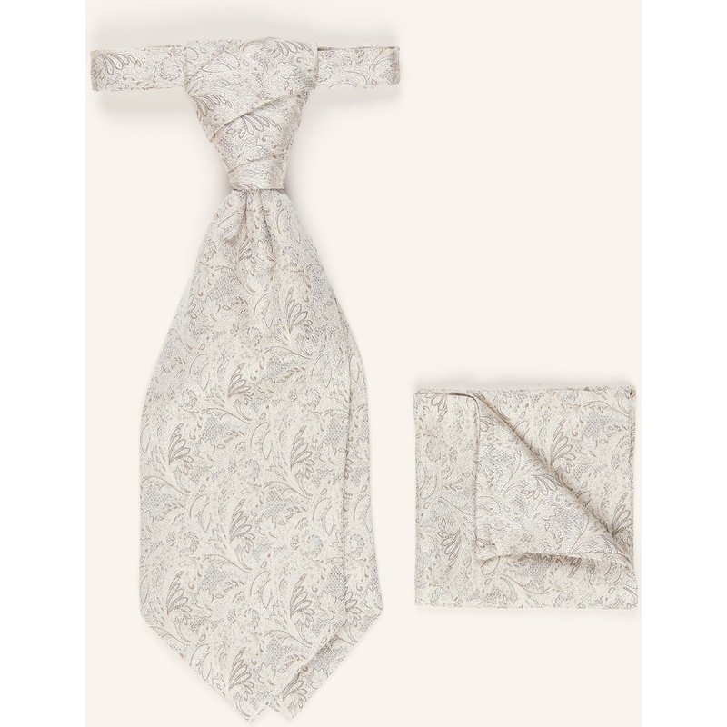 Wilvorst Set: Krawatte Und Einstecktuch beige