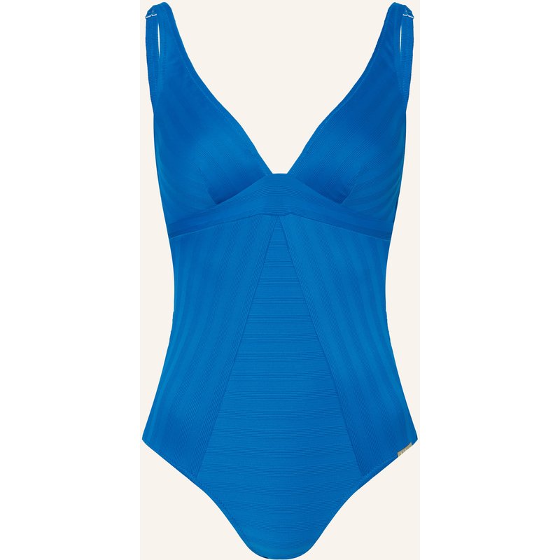 Lidea Badeanzug Linear Code blau