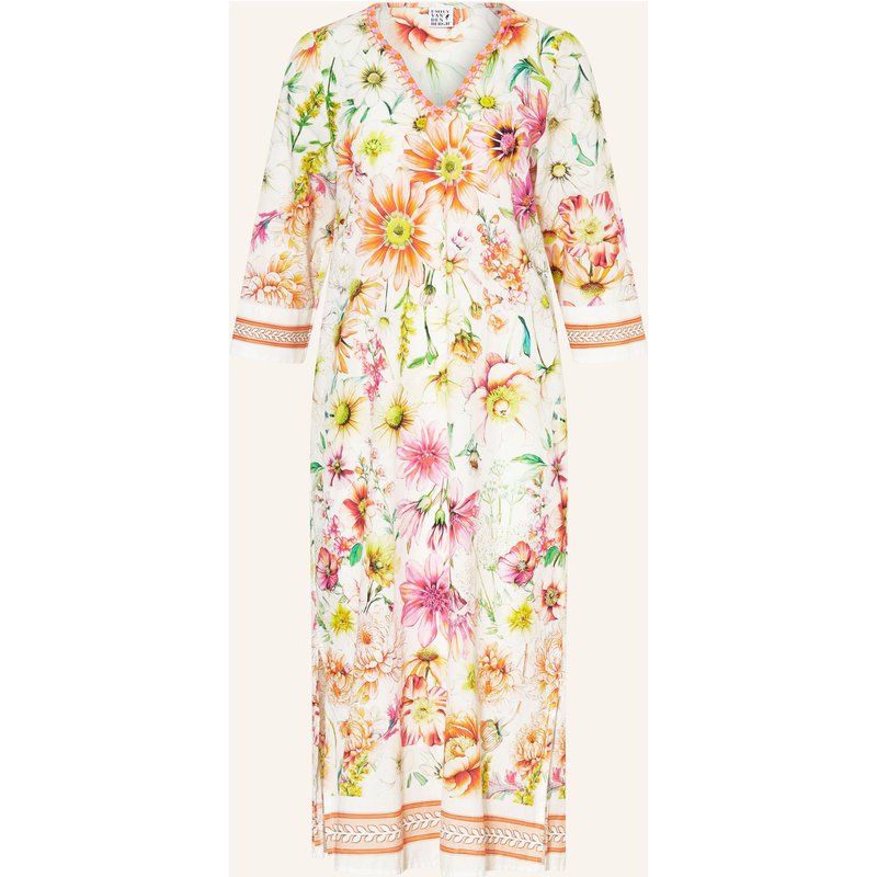Emily Van Den Bergh Kleid Mit 3/4-Arm Und Stickereien orange