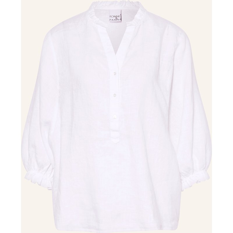Tonno & Panna Blusenshirt Mit 3/4-Arm Aus Leinen weiss