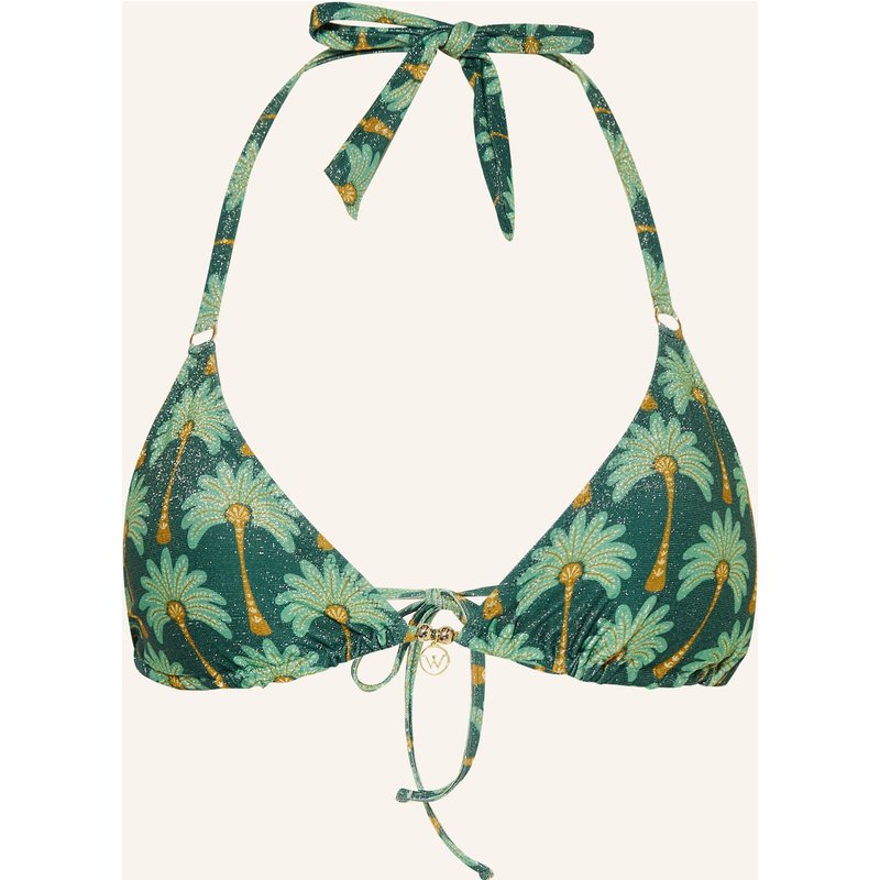 Watercult Triangel-Bikini-Top Tropical Muse Mit Glitzergarn gruen