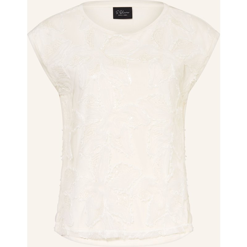 S.Oliver Black Label T-Shirt Mit Pailletten weiss