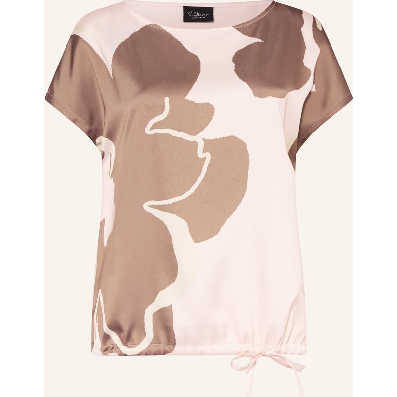 S.Oliver Black Label T-Shirt Im Materialmix rosa