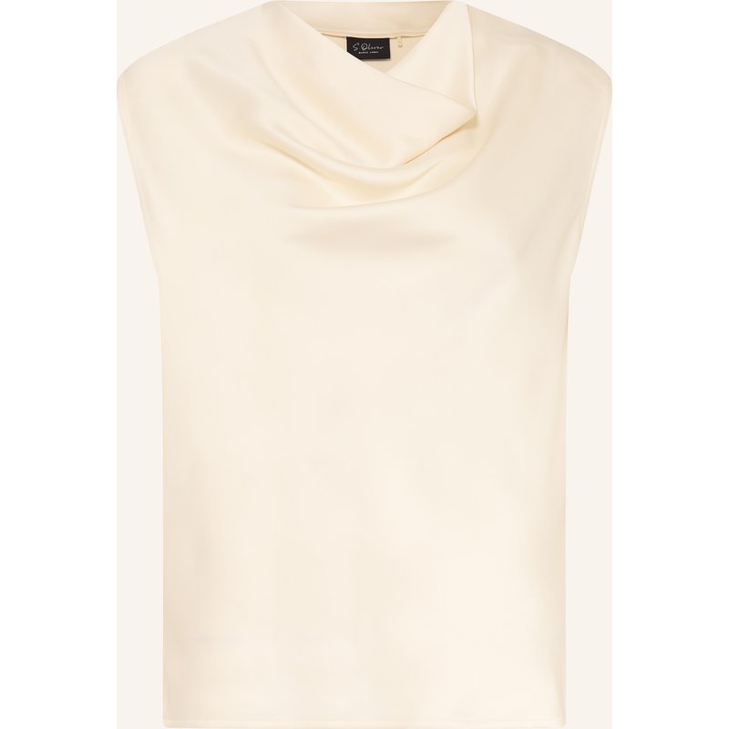 S.Oliver Black Label Blusentop Aus Satin weiss