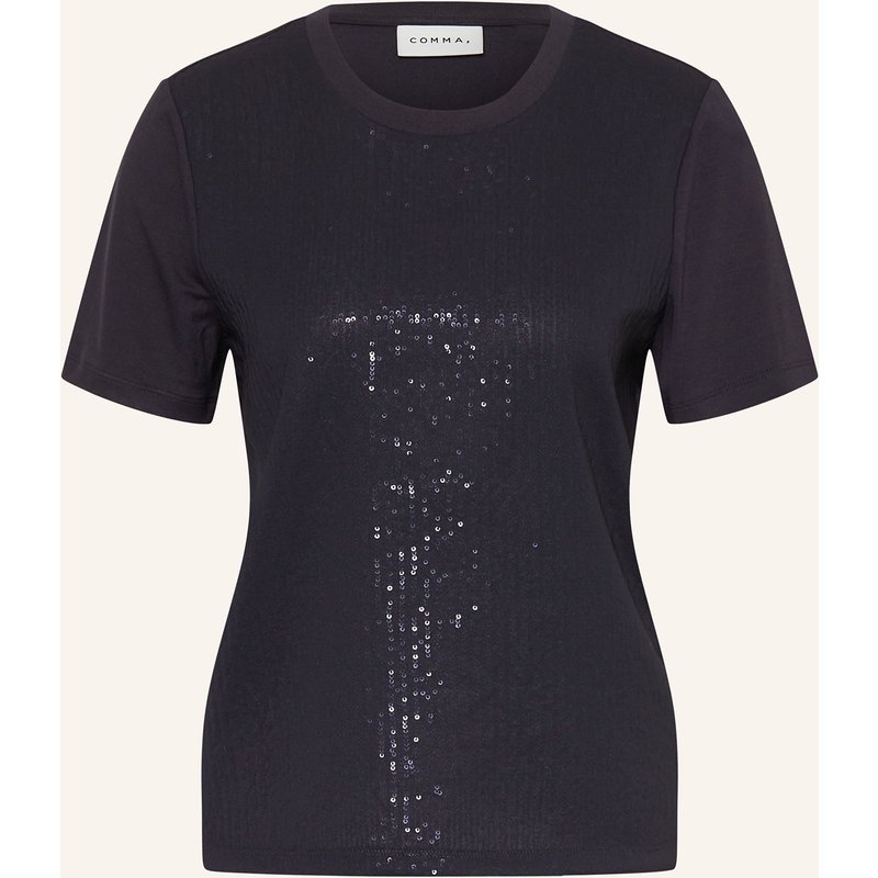Comma T-Shirt Mit Pailletten blau
