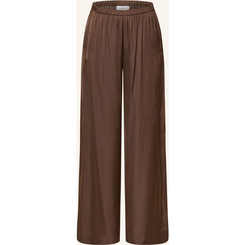 Comma Marlenehose Aus Satin braun