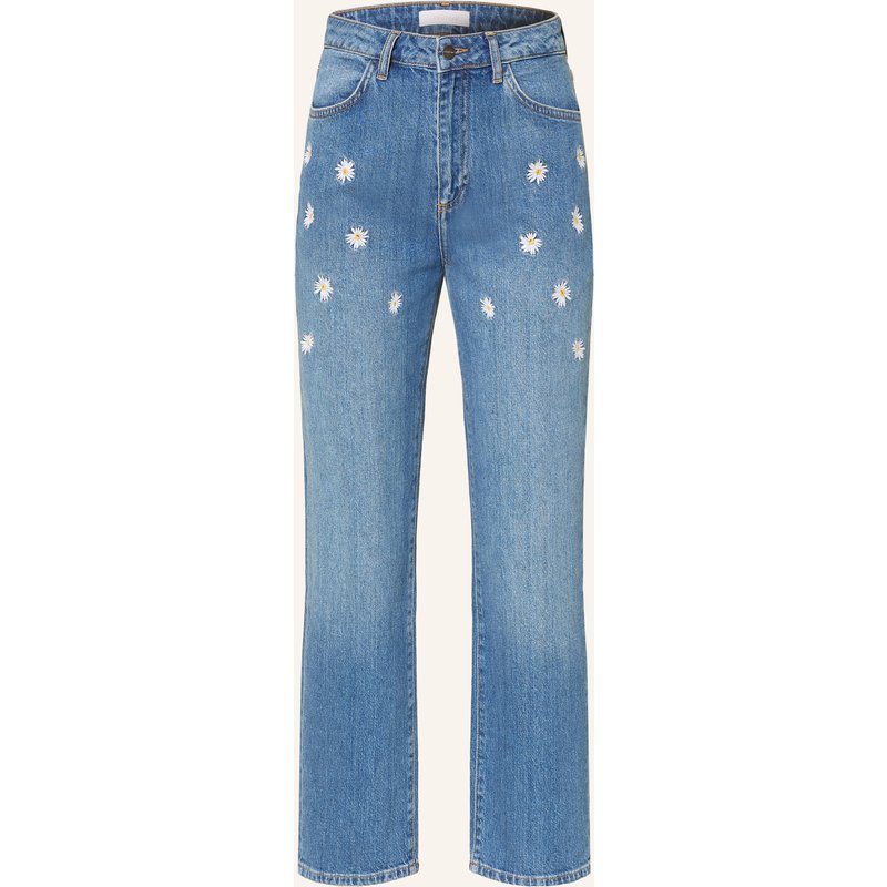 Rich & Royal Straight Jeans Mit Stickereien blau