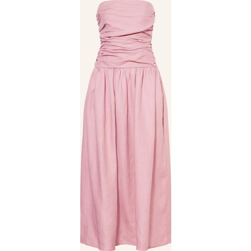 Faithfull The Brand Off-Shoulder-Kleid Sacha Aus Leinen rosa