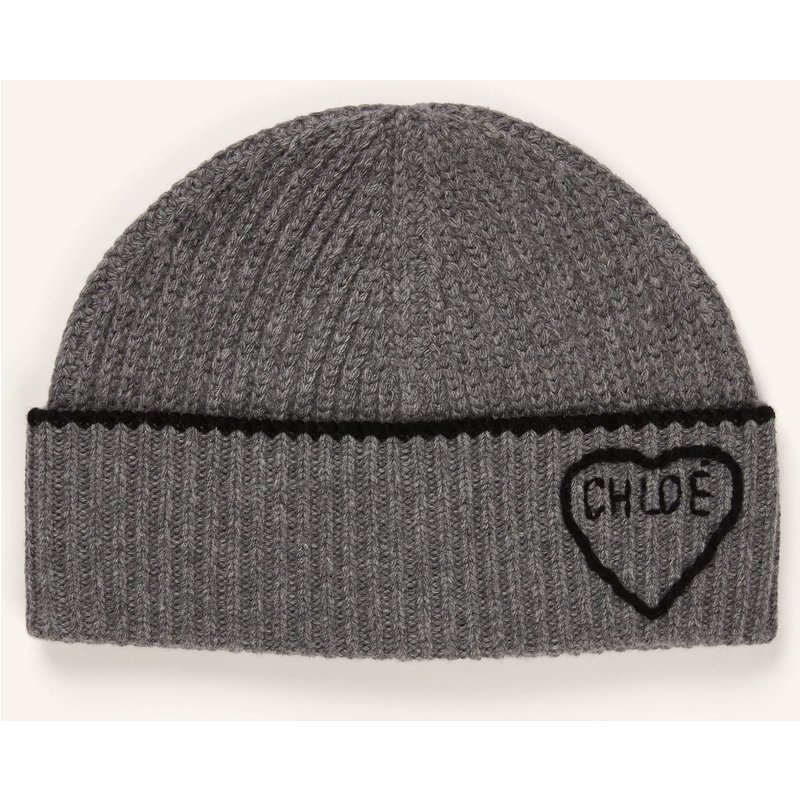 Chloé Mütze Encoeur grau