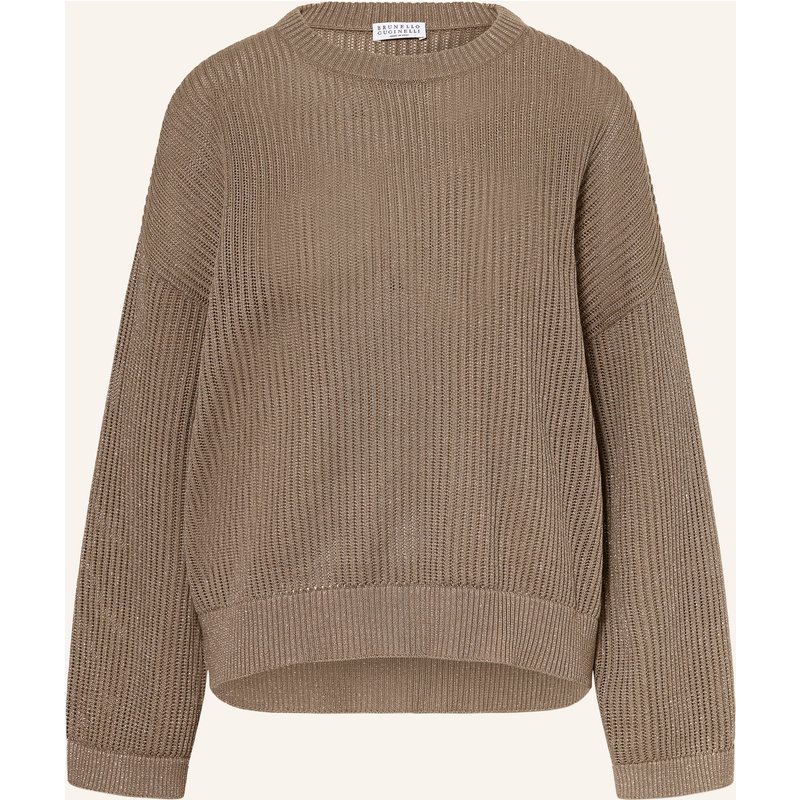 Brunello Cucinelli Pullover Mit Glitzergarn braun