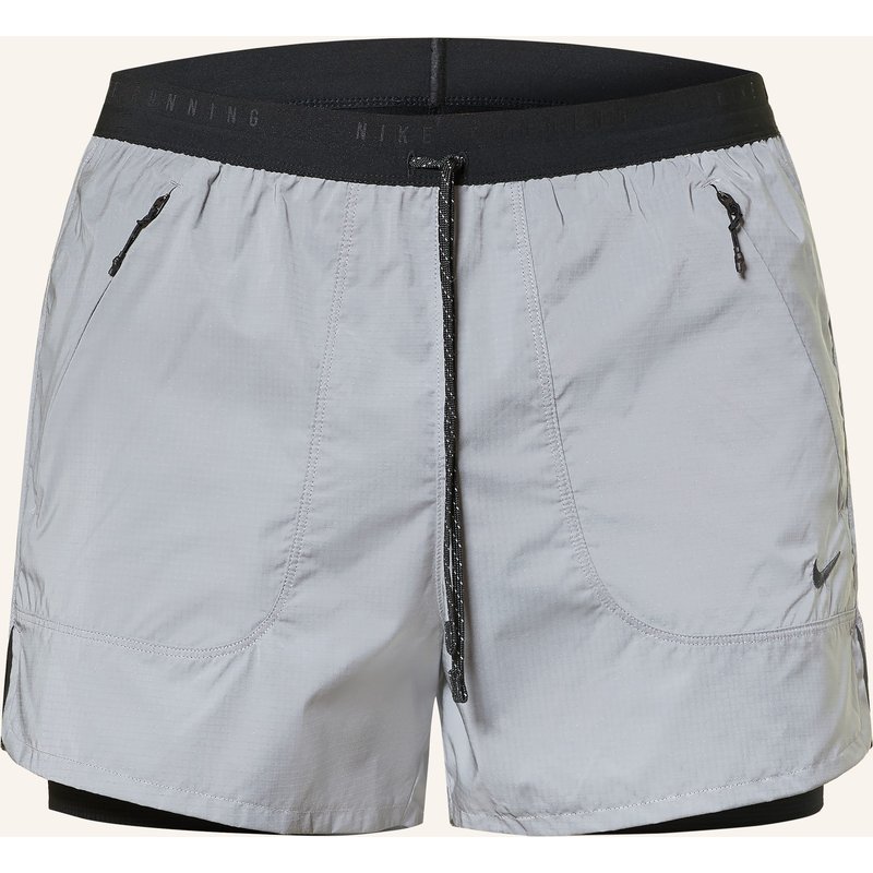 Nike 2-In-1-Laufshorts Reflect 4in silber