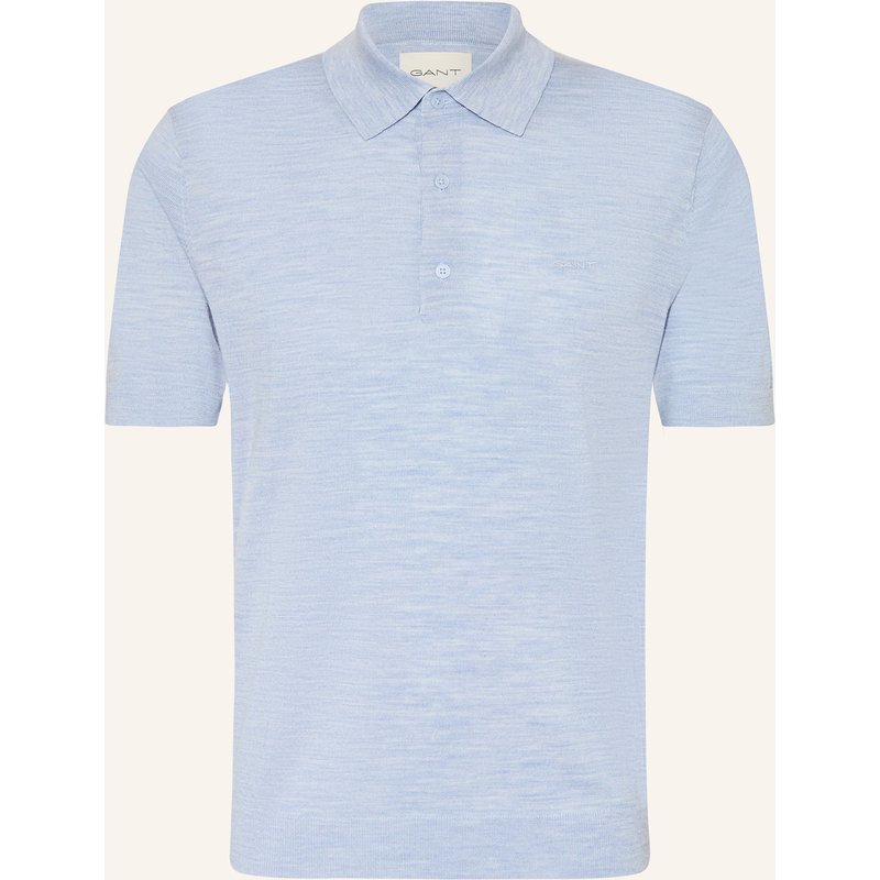 Gant Strick-Poloshirt Regular Fit Aus Merinowolle blau
