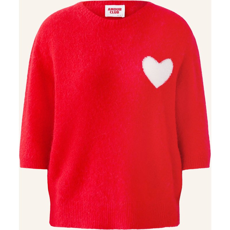 Oui Pullover Mit 3/4-Arm rot
