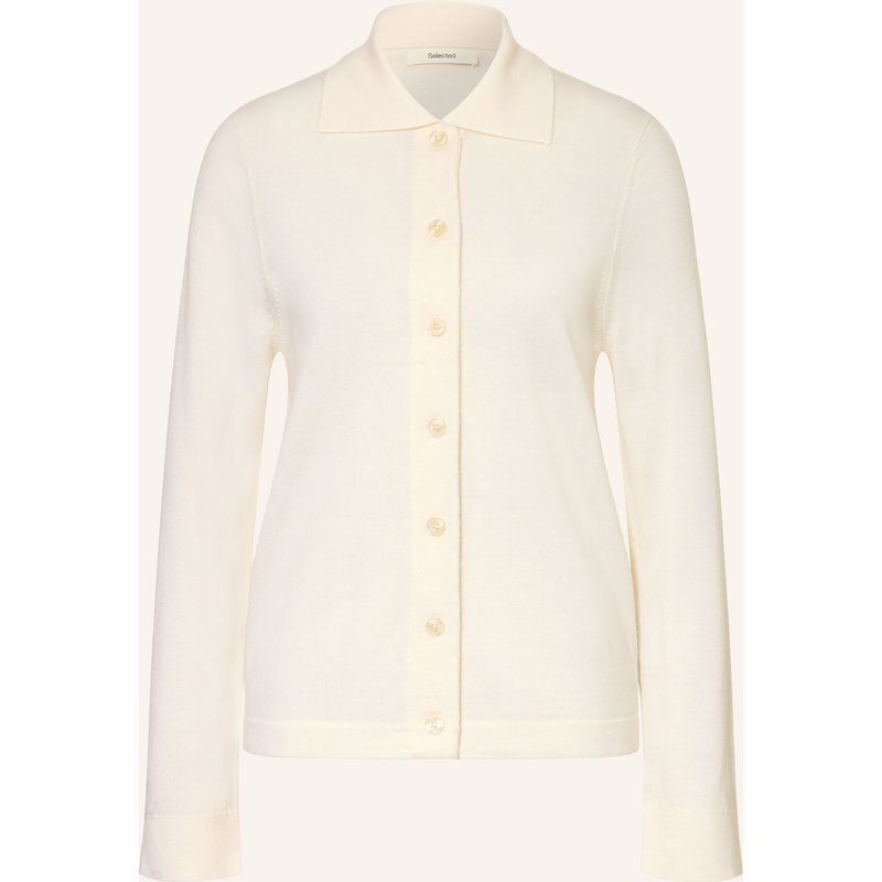 Selected Strickjacke weiss