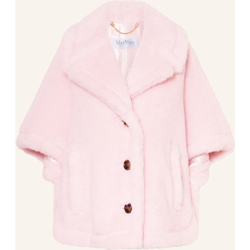 Max Mara Teddyfell-Cape corvino1 Mit Alpaka rosa
