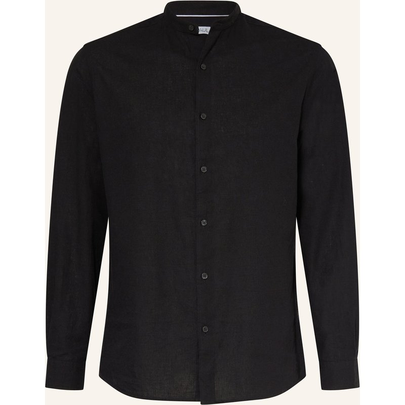Paul Hemd Comfort Fit Mit Stehkragen schwarz