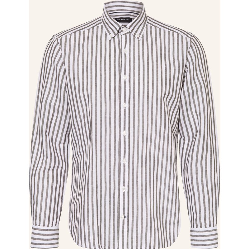 Strokesman's Hemd Regular Fit Mit Leinen gruen
