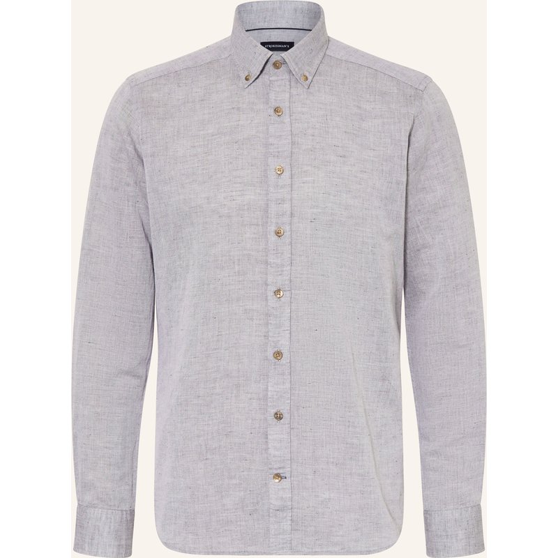 Strokesman's Hemd Regular Fit Mit Leinen gruen