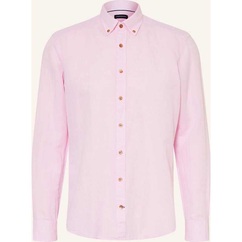 Strokesman's Hemd Regular Fit Mit Leinen rosa