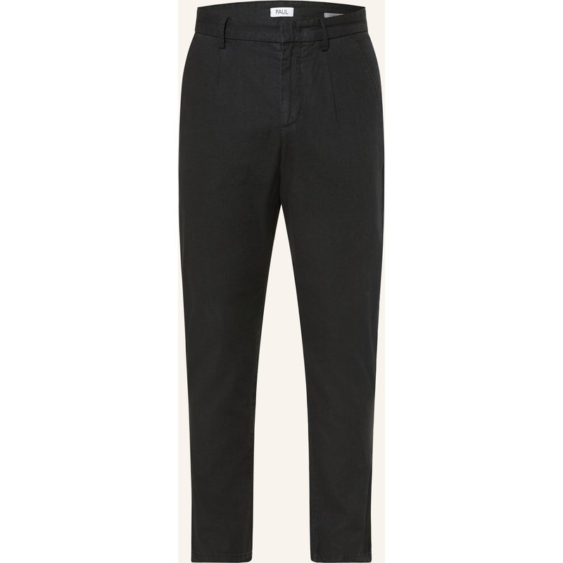 Paul Chino Regular Fit Mit Leinen schwarz