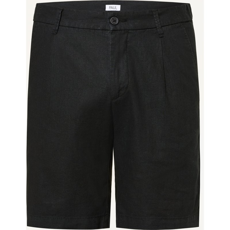 Paul Chinoshorts Comfort Fit Mit Leinen schwarz