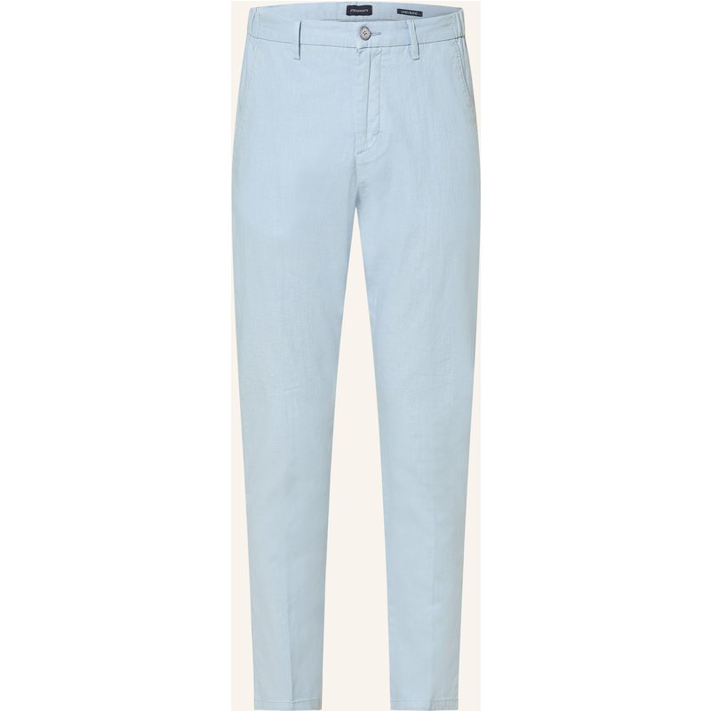 Strokesman's Chino Regular Fit Mit Leinen blau
