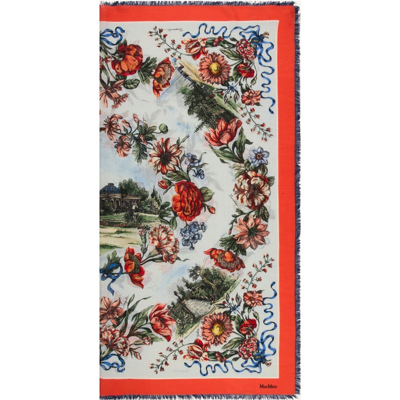 Max Mara Tuch Camice Mit Seide rot