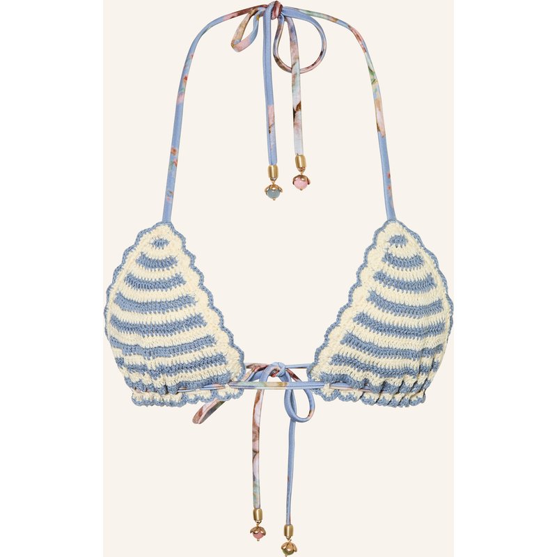 Zimmermann Triangel-Bikini-Top Awaken Mit Schmuckperlen blau