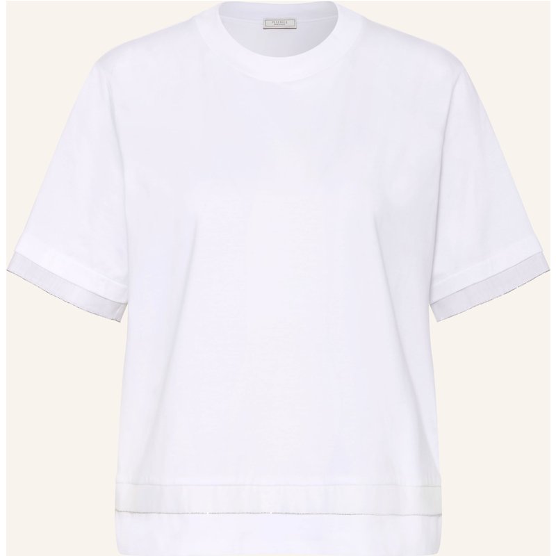 Peserico T-Shirt Mit Seide Und Schmucksteinen weiss