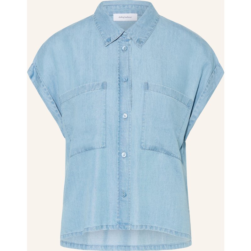 Darling Harbour Hemdbluse In Jeansoptik blau
