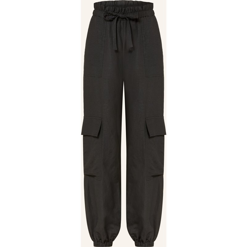 Mrs & Hugs Cargohose Mit Leinen schwarz