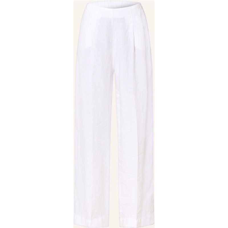 120%Lino Marlenehose Aus Leinen weiss
