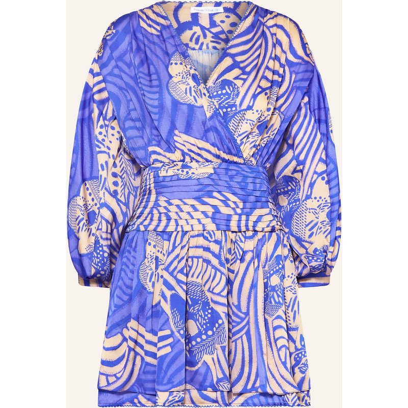 Poupette St Barth Strandkleid Colleen In Wickeloptik blau