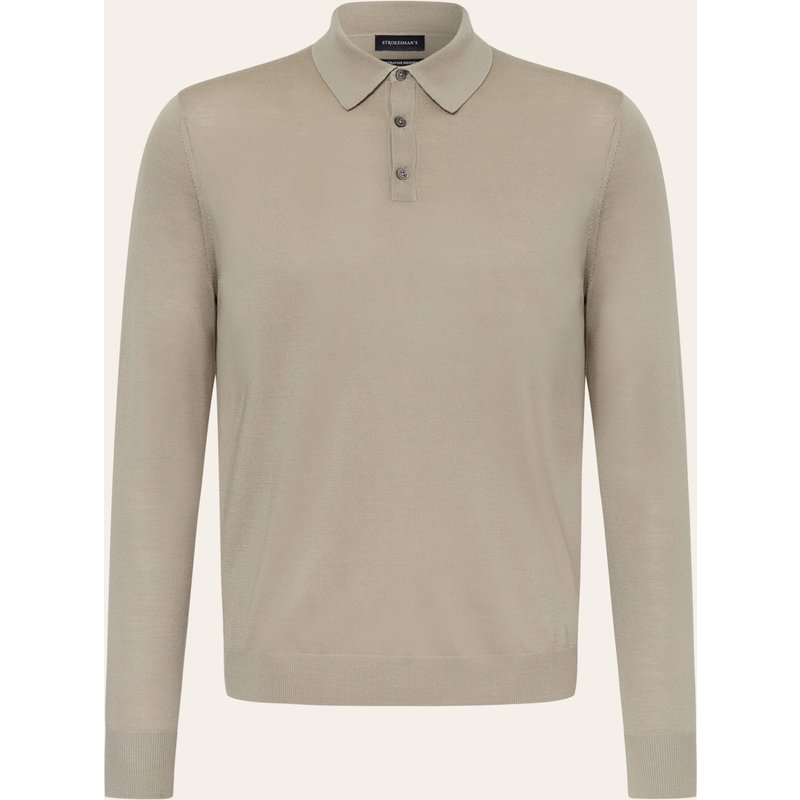 Strokesman's Strick-Poloshirt Aus Merinowolle gruen
